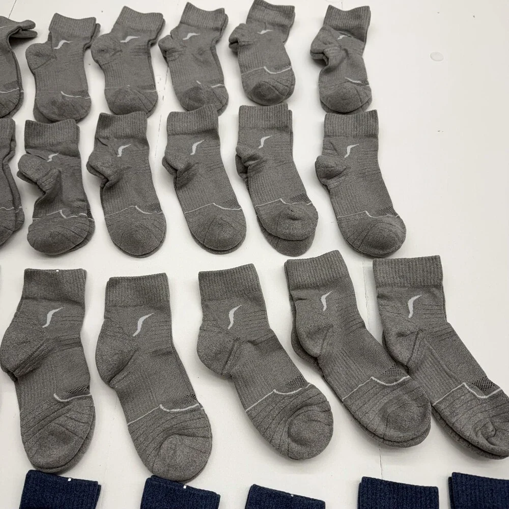 Jzy Qzn Socks Mens One Size Gray Navy Athletic Crew 24 pack Lot Everyday